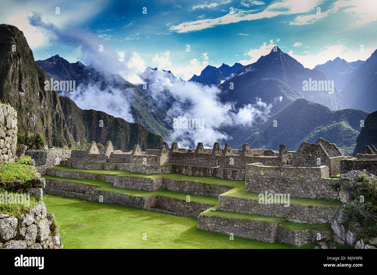 Die Ruinen von Machu Picchu (Peru) Stockfoto