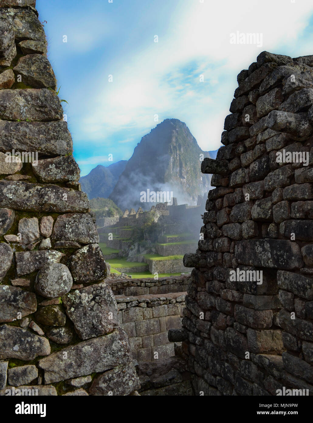 Die Ruinen von Machu Picchu (Peru) Stockfoto