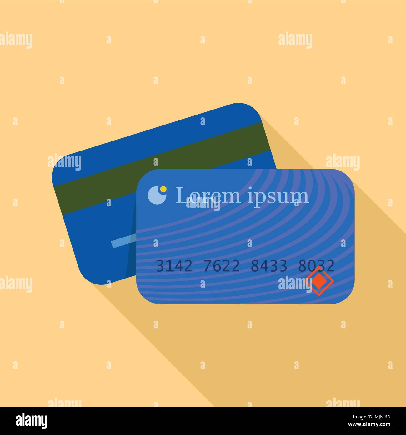 Kreditkarte-Symbol, flachen Stil Stock Vektor