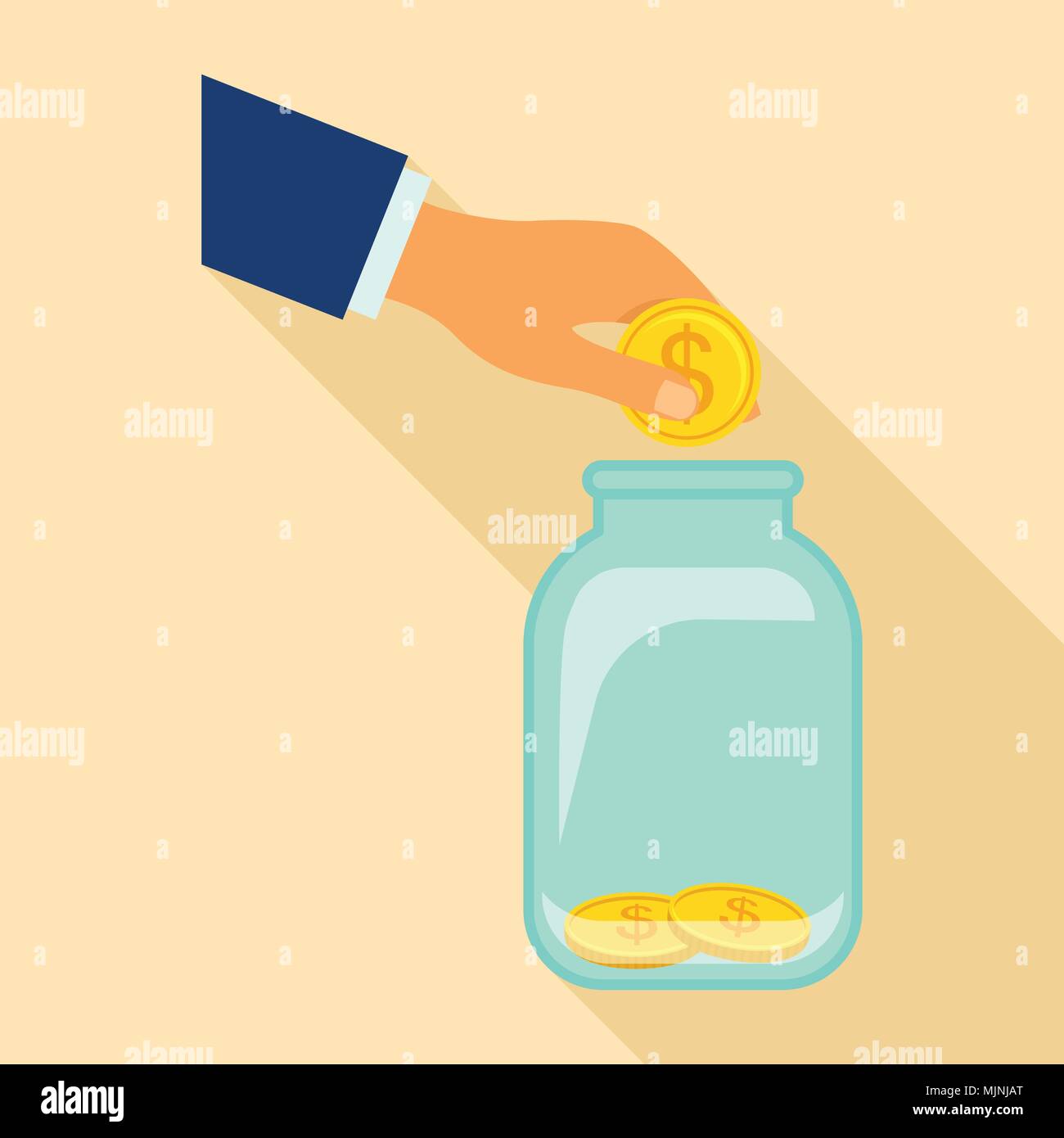 Geld Store Symbol, flacher Stil Stock Vektor