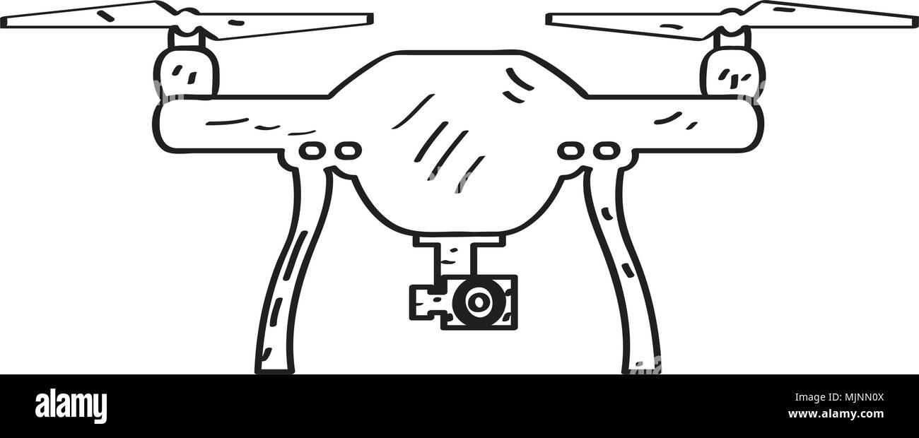 Drone Spielzeug Skizze Stock Vektor