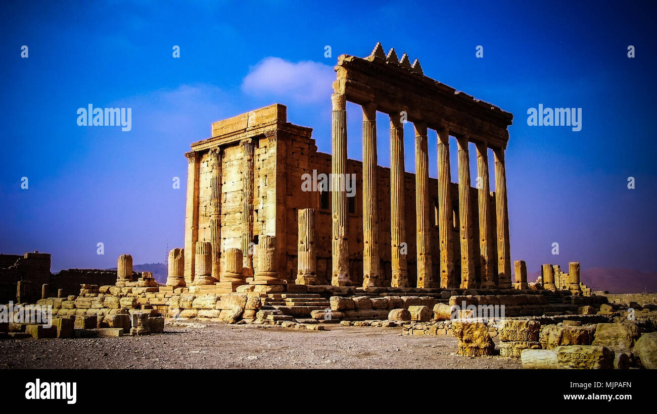 Zerstörten Tempel des Baal in Palmyra, Syrien. Von ISIS jetzt beseitigt. Stockfoto