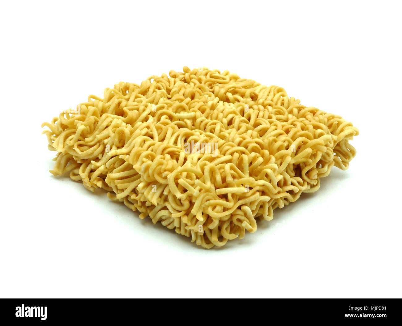 Nudeln auf weißem Hintergrund Stockfoto