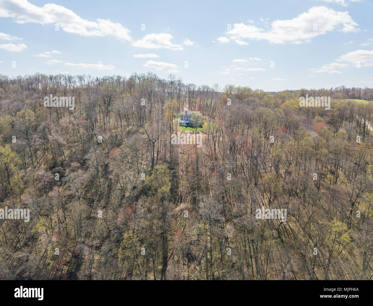 Antenne des Susquehanna River und Umgebung im Delta, Pennsylvania Stockfoto