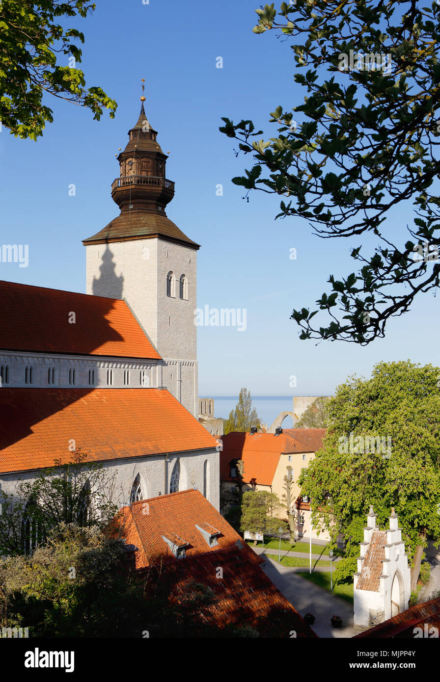 Äußere des Visby mittelalterliche Kathedrale in der schwedischen Provinz Gotland. Stockfoto