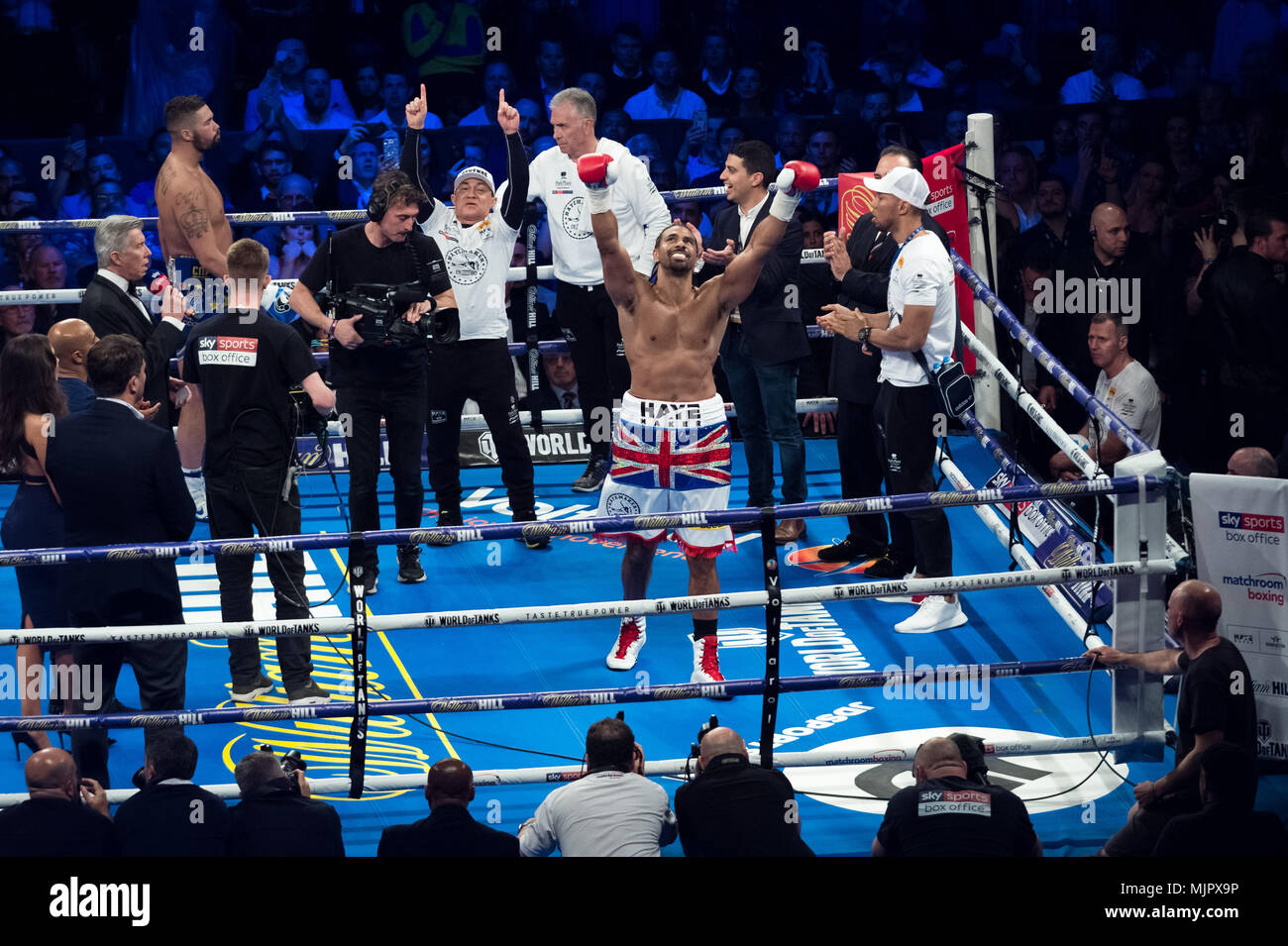 London, Großbritannien. 5 Mai, 2018. Bellew vs Haye heavyweight Boxing rückkampf am O2. Credit: Guy Corbishley/Alamy leben Nachrichten Stockfoto