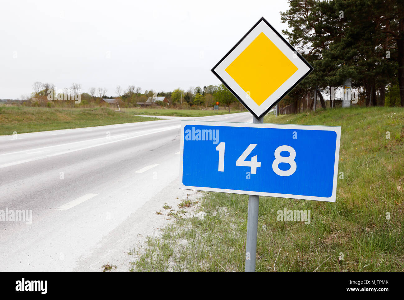 Die primäre County Road 148 in der schwedischen Provinz Gotland Stockfoto