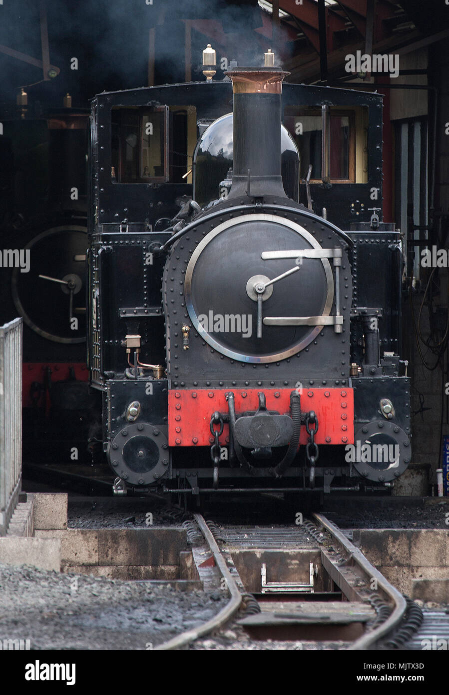 Welshpool und Llanfair Lokomotive, der Graf, in den Lokschuppen, in der Nähe von Blairgowrie, Powys Stockfoto