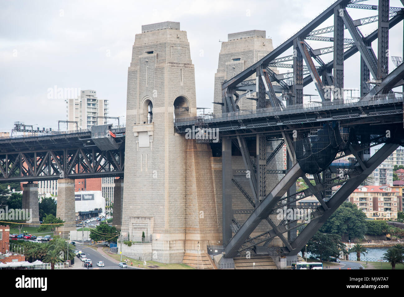 Sydney, NSW, Australia-December 7,2016: Sydney Harbour Bridge Pylon Lookout in Sydney, Australien Stockfoto