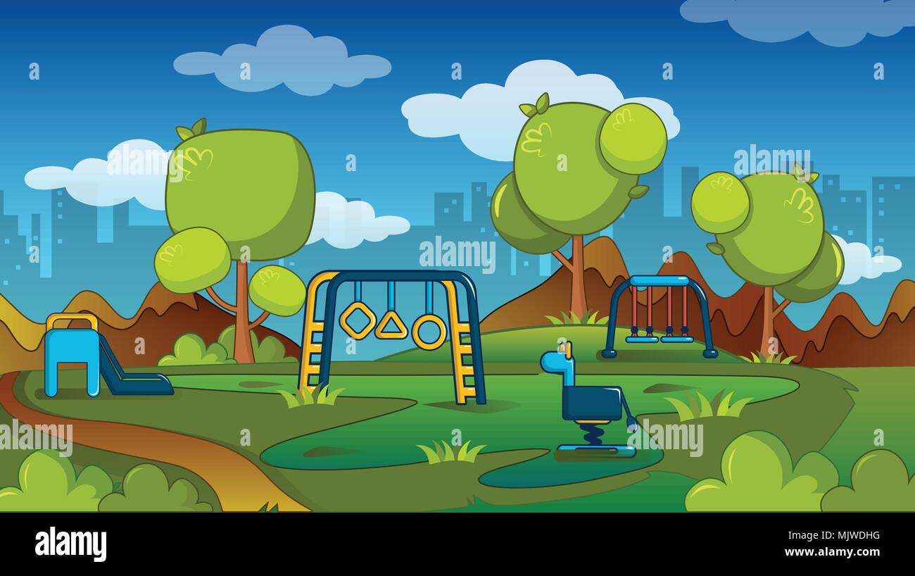Spielplatz Konzept Cartoon Stil Stock Vektorgrafik Alamy