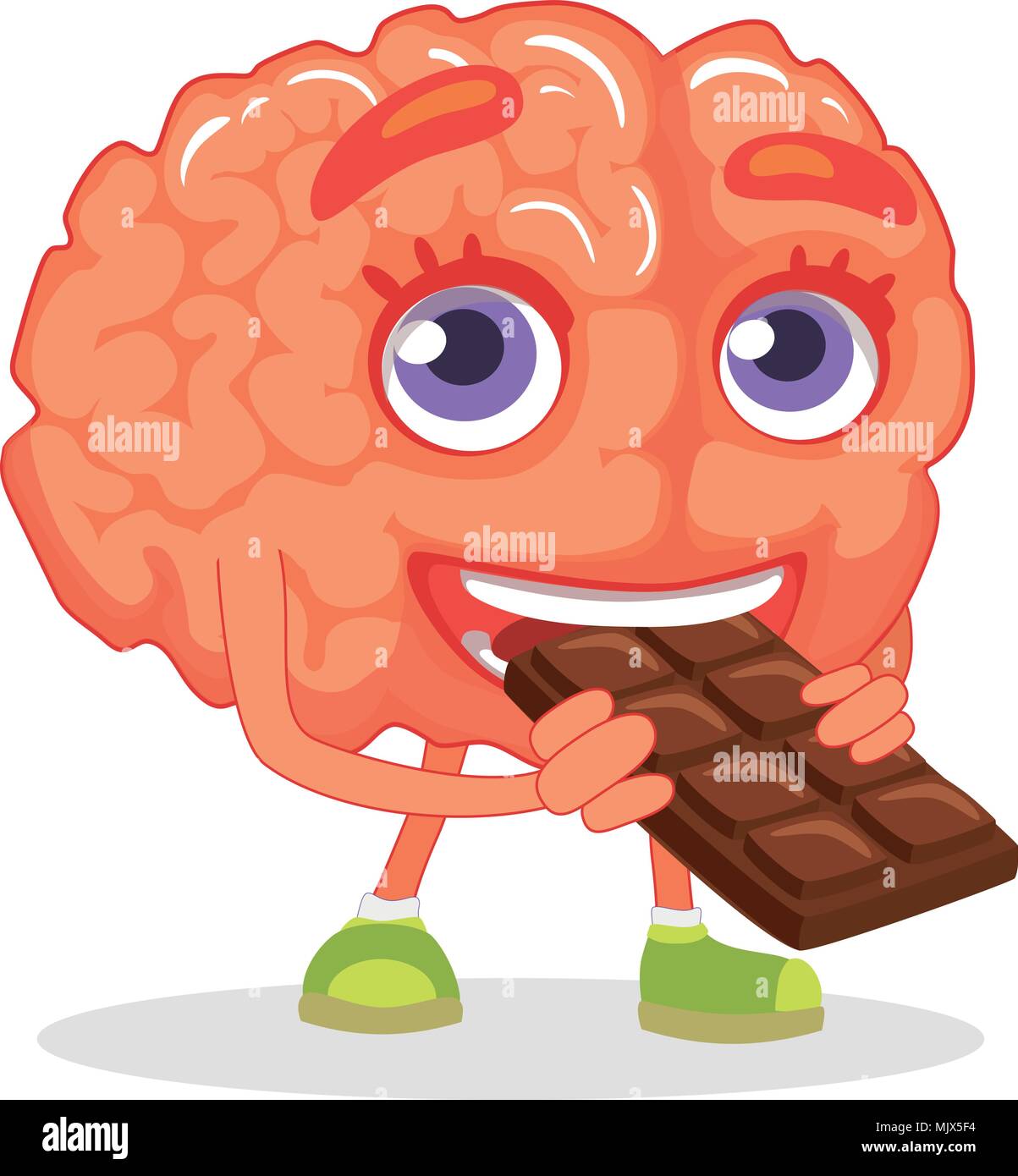 Gehirn Schokolade essen Stock Vektor