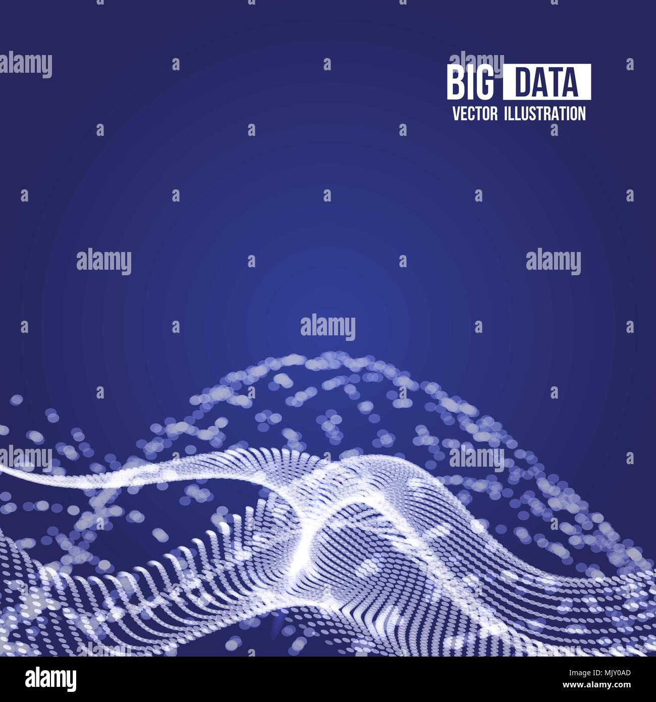 Visual Analytics für große Daten. Vector Illustration. Dynamische VISUALISIERUNGEN mit Anschluss dots und Low Poly Form. Ältere Daten und das Streaming von Daten. Stock Vektor