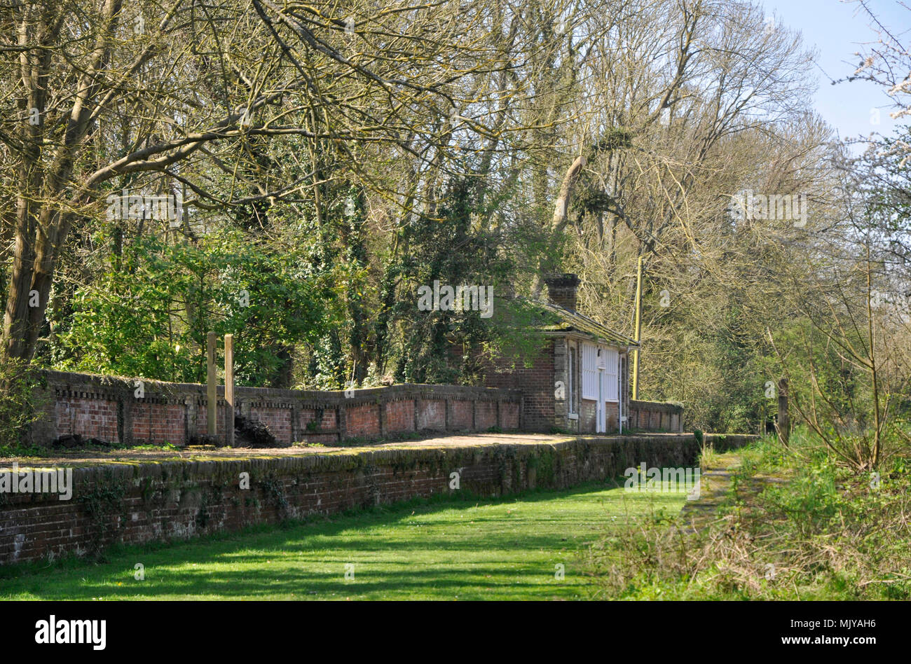 Stillgelegten Bahnhof, Clare Castle Country Park, Clare, Suffolk Stockfoto