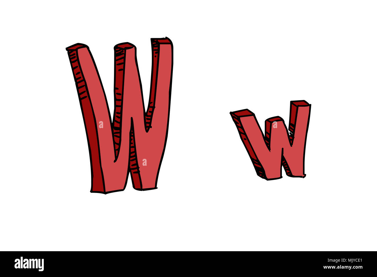 W typography font letter type -Fotos und -Bildmaterial in hoher