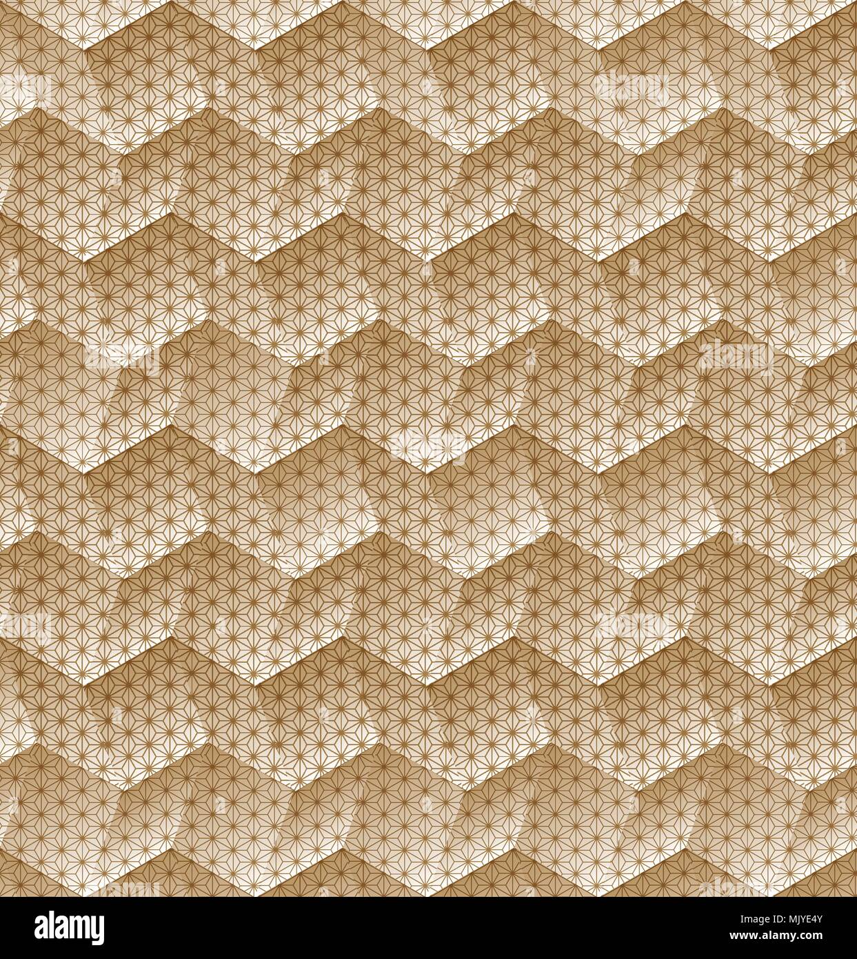 Japanische Muster Vektor mit Gold geometrischen Hintergrund für das Deckblatt Design, Template, Poster, Kulisse. Stock Vektor