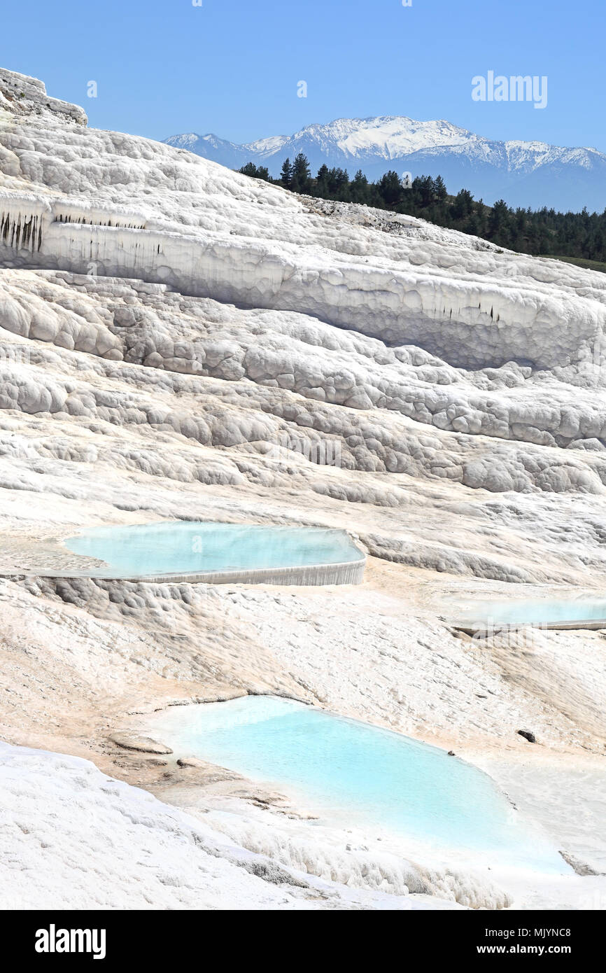 Pamukkale - Kalzium Einlagen von natürlichen Thermalquellen, Türkei Stockfoto