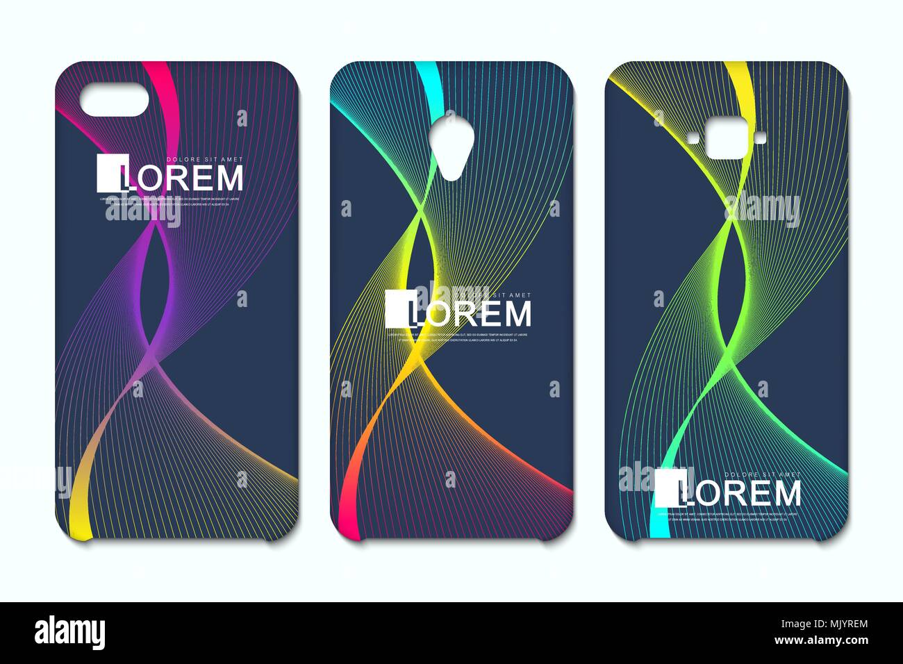 Vektor Telefon x wallpaper Sammlung. Geometrische abstrakt Hintergrund. Editierbare verlaufsgitter Maskiert ins Telefon. Wave fließen. Stock Vektor