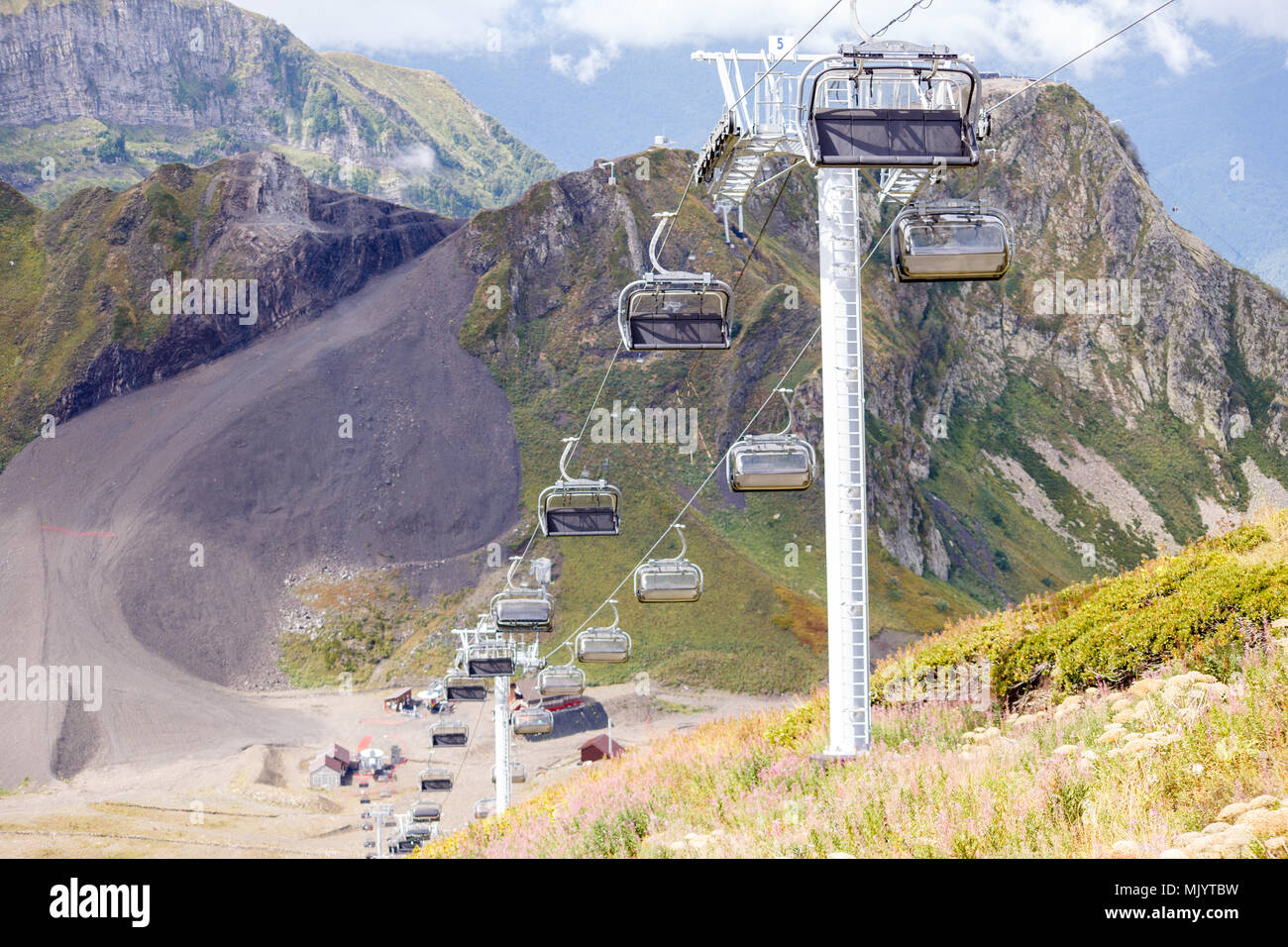 Bild der Standseilbahn in Hang Stockfoto
