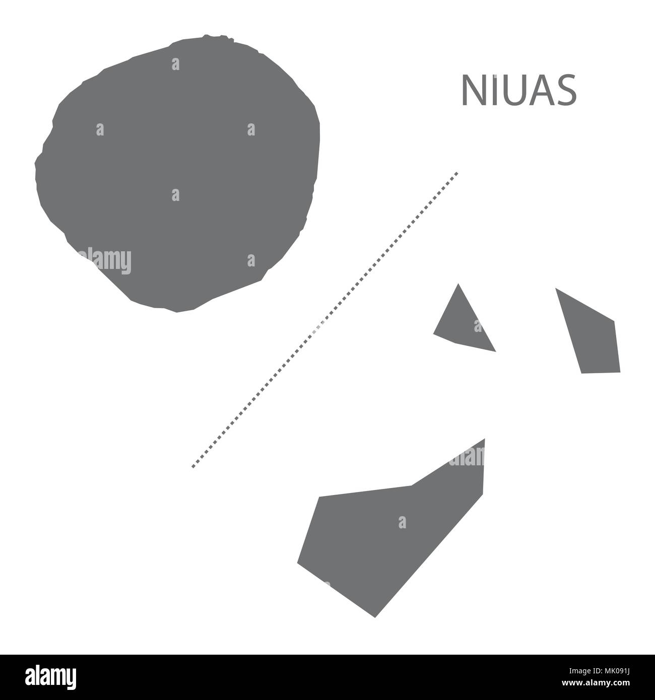 Niuas Karte von Tonga Grau Abbildung: Form Stock Vektor