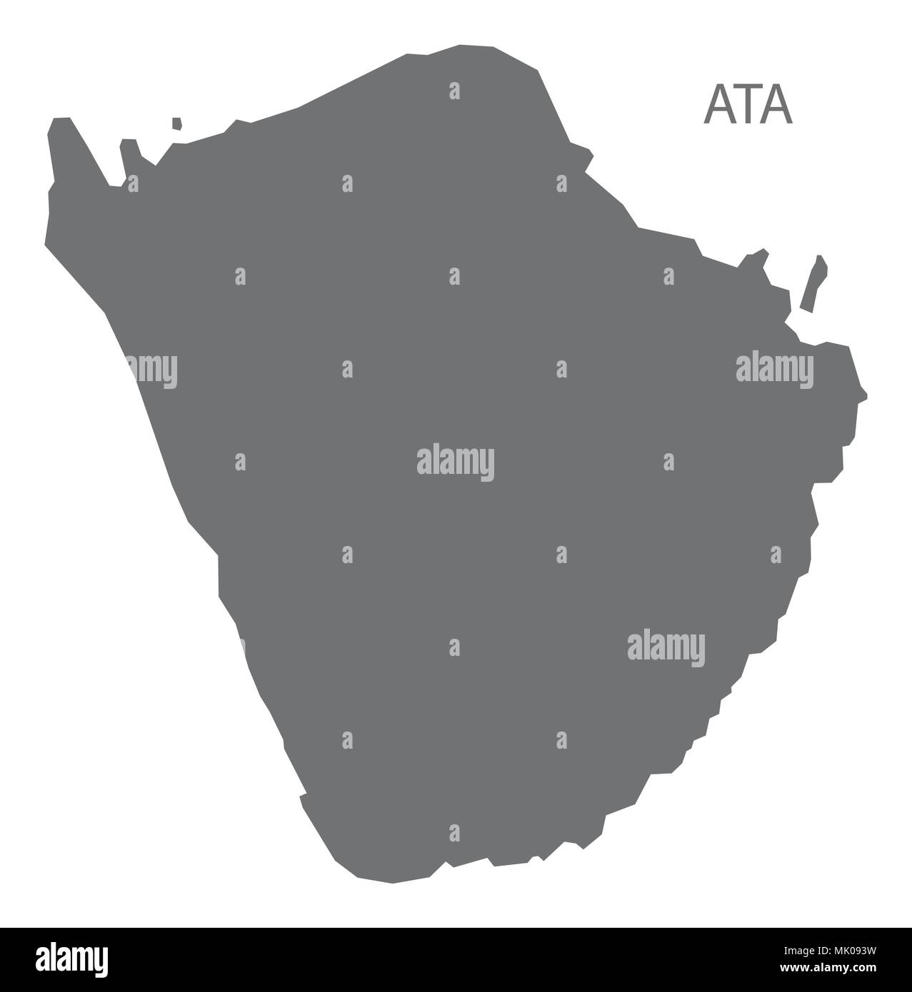 Ata-Karte von Tonga Grau Abbildung: Form Stock Vektor