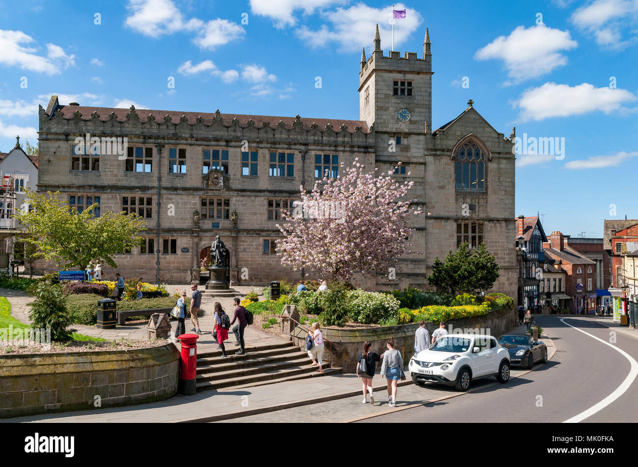 Shrewsbury Bibliothek Stockfoto