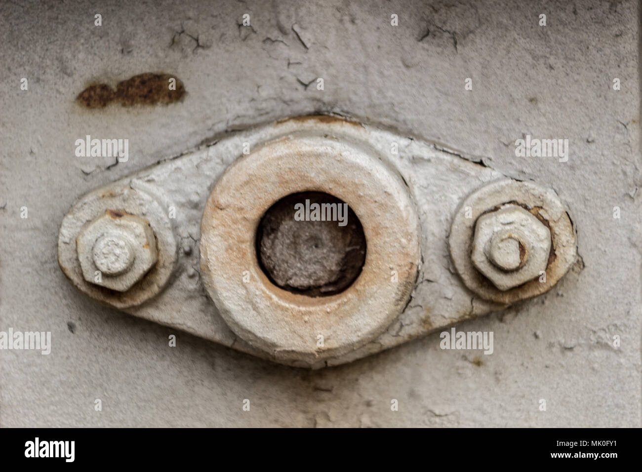Verriegelung mit Muttern close-up, Hintergrund Stockfoto