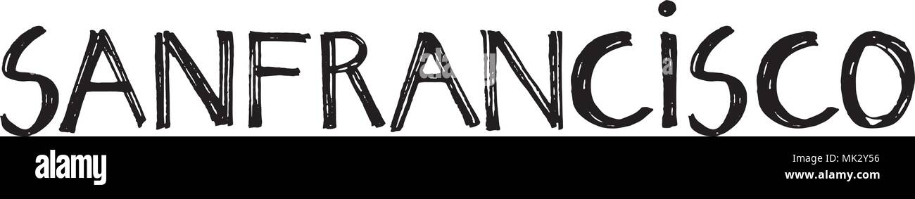 Typografie Slogan. Hand gezeichnet San Francisco Vektor für t-shirt Druck. Stock Vektor