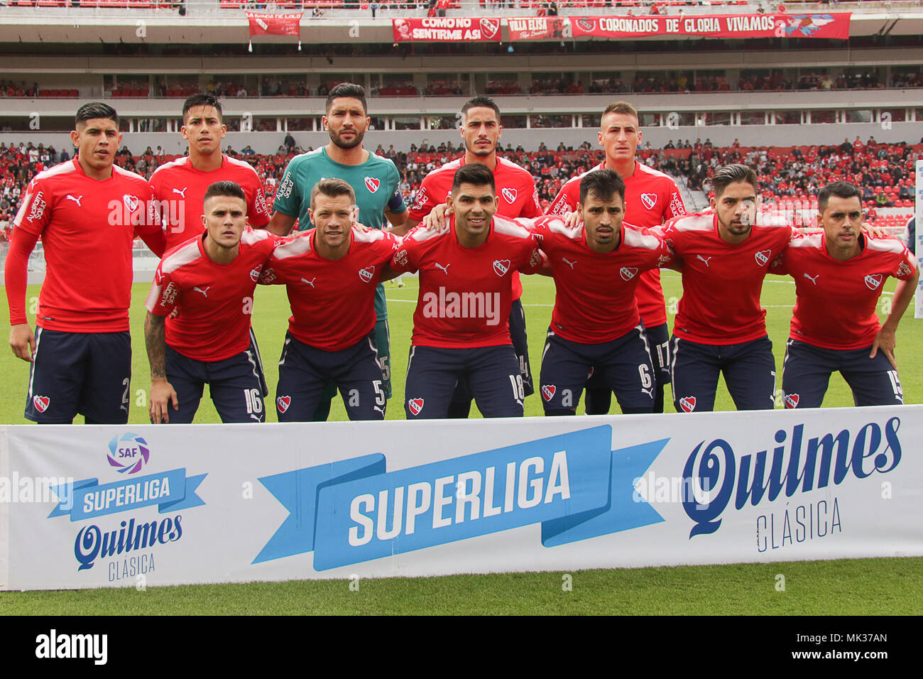 Buenos Aires Argentinien 6 Mai 2018 Team Von Independiente Vor Dem Spiel Fur Die Superliga Argentinien
