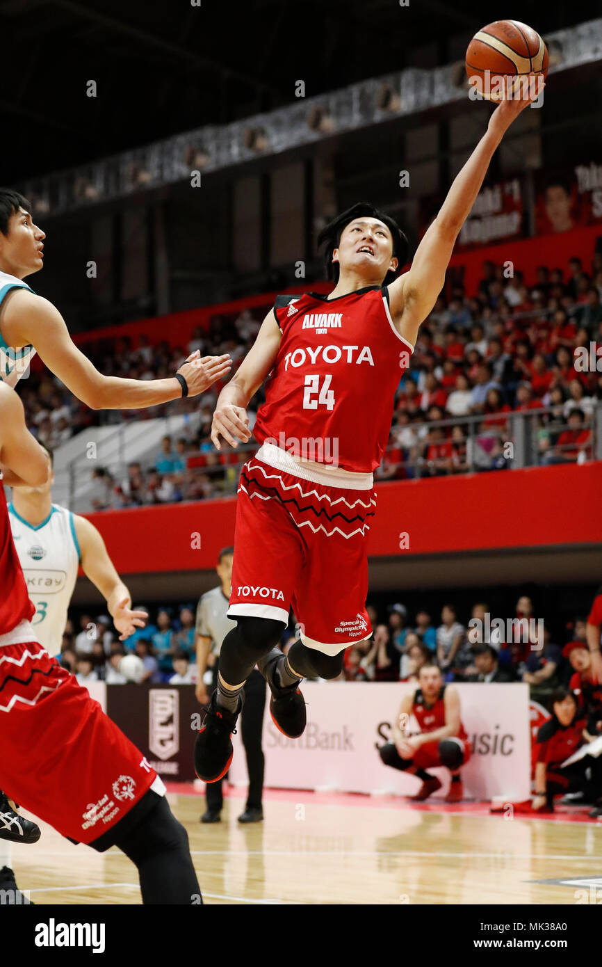 Tokio, Japan. 6. Mai, 2018. Daiki Tanaka (ALVARK) Basketball: 2017-18 B-LIGA B1 Spiel zwischen Alvark Tokyo Kyoto 106-68 Hannaryz in Tachikawa Tachihi Arena in Tokio, Japan. Credit: Yusuke Nakanishi/LBA SPORT/Alamy leben Nachrichten Stockfoto