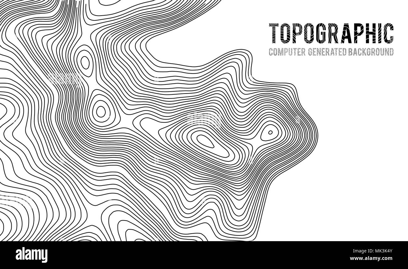 Topografische Karte Kontur Hintergrund. Topo Karte mit Höhenangaben. Konturkarte Vektor. Geographische Welt Topographie Map Grid abstract Vector Illustration. Berg Wanderweg line Map Design. Stock Vektor