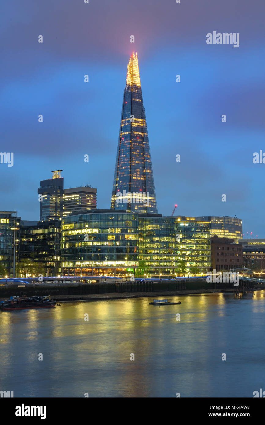 London, Großbritannien - appril 28, 2018: Blick auf den Shard Wolkenkratzer, das höchste Gebäude in der Europäischen Union Stockfoto