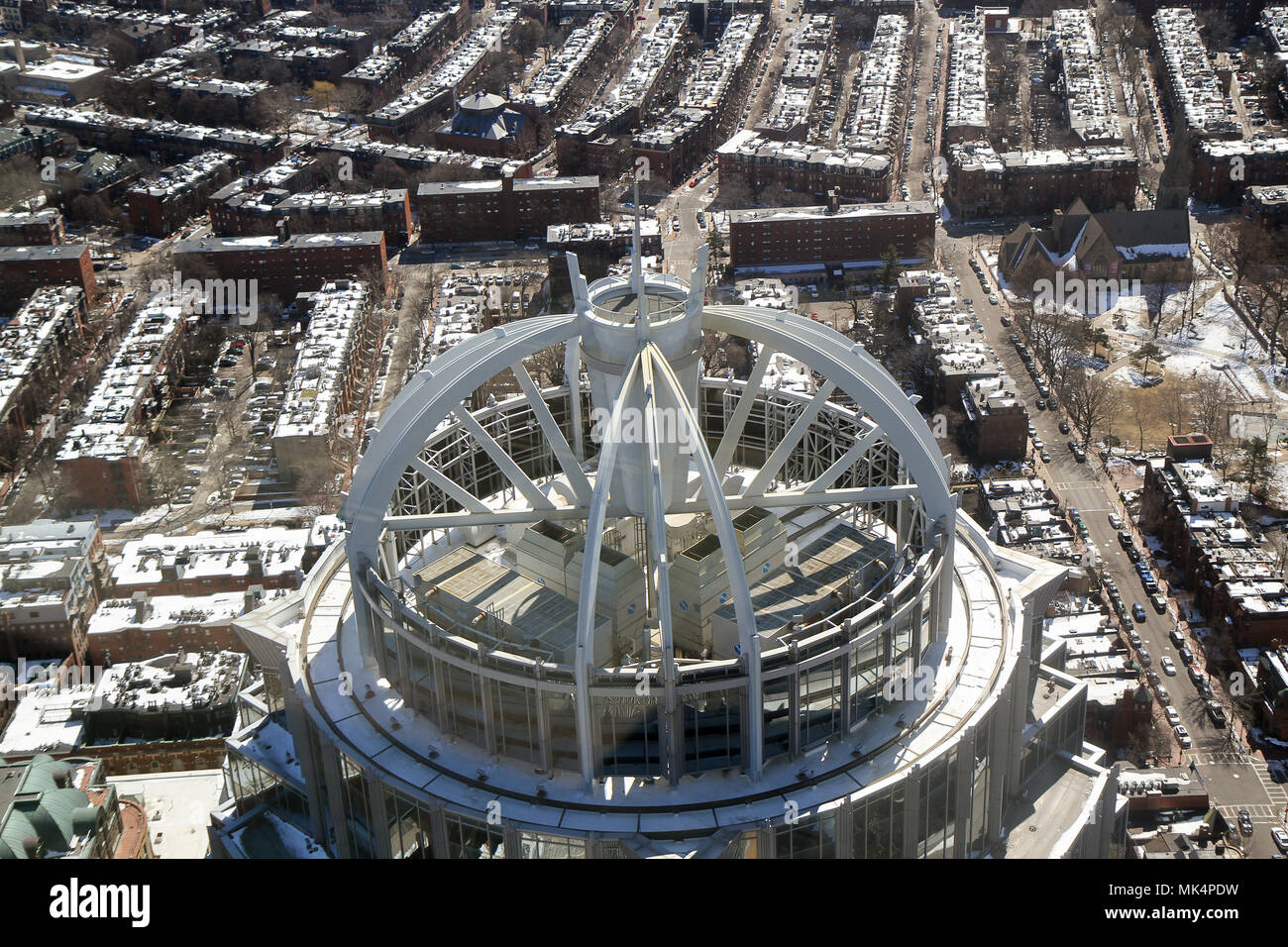 Die open-frame-Kuppel an der Spitze von 111 Huntington Avenue, Prudential Center, Boston, Massachusetts, United States Stockfoto