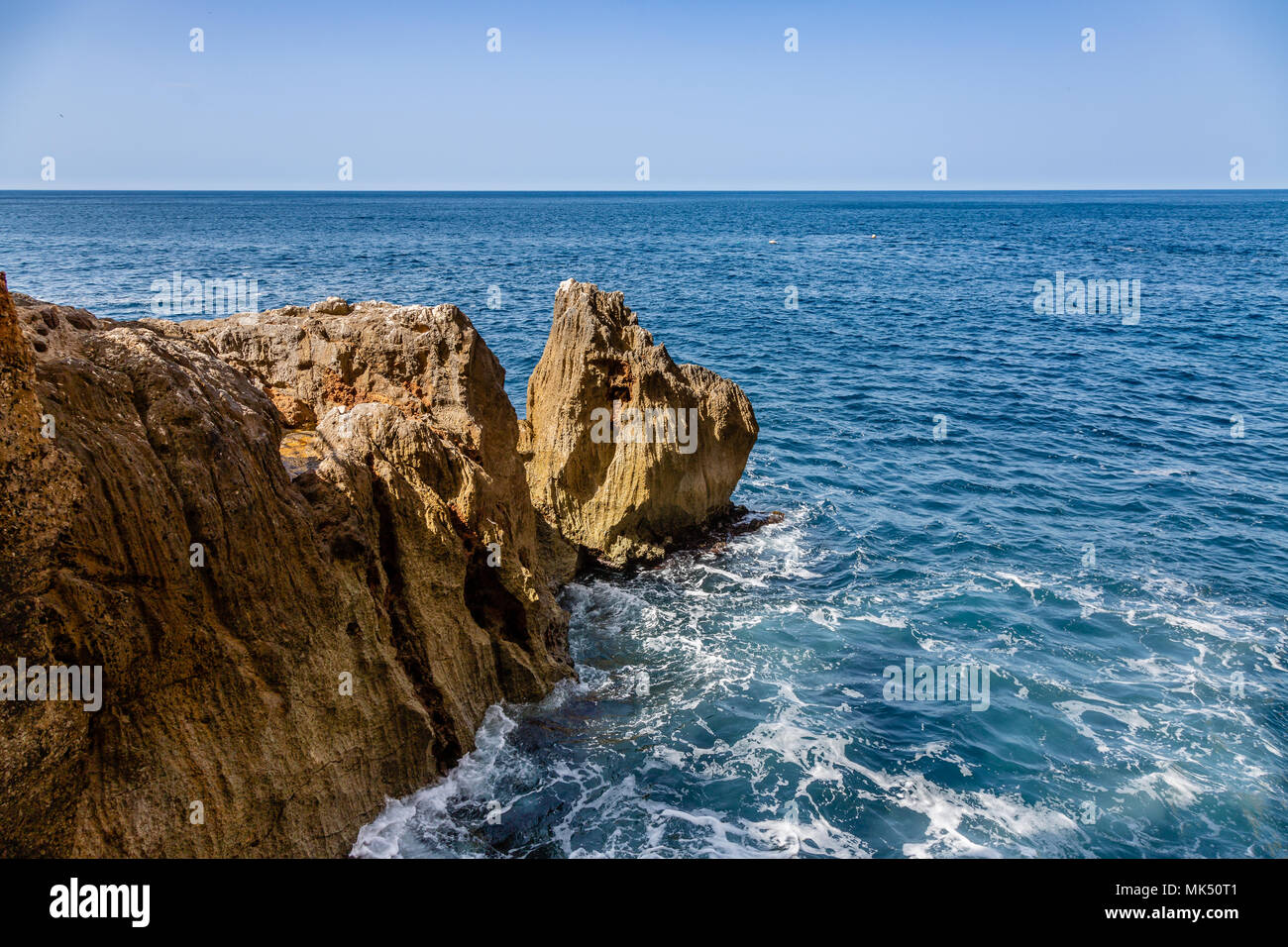 Am Eingang des Neptuns Grotte auf 'Capo Caccia' auf der Insel Sardinien Stockfoto