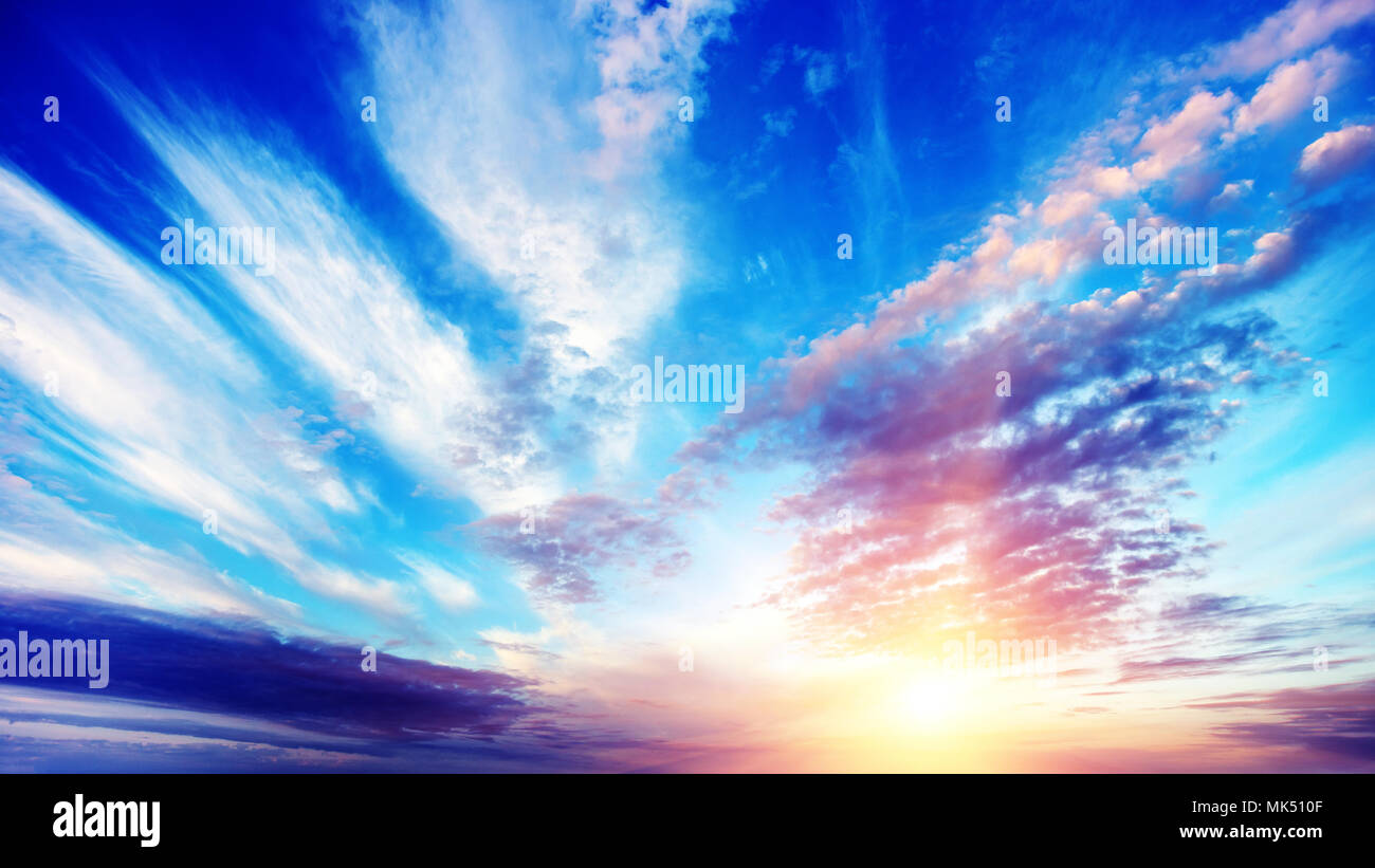 Sonnenaufgang Sommer sky Panorama Stockfoto