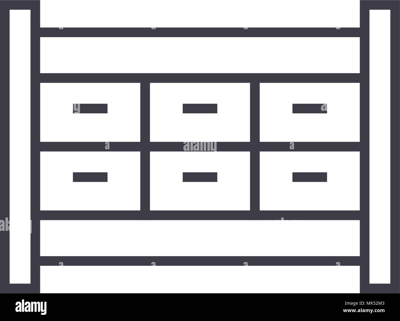 File Cabinet Schublade vektor Symbol Leitung, Zeichen, Abbildung auf Hintergrund, editierbare Anschläge Stock Vektor