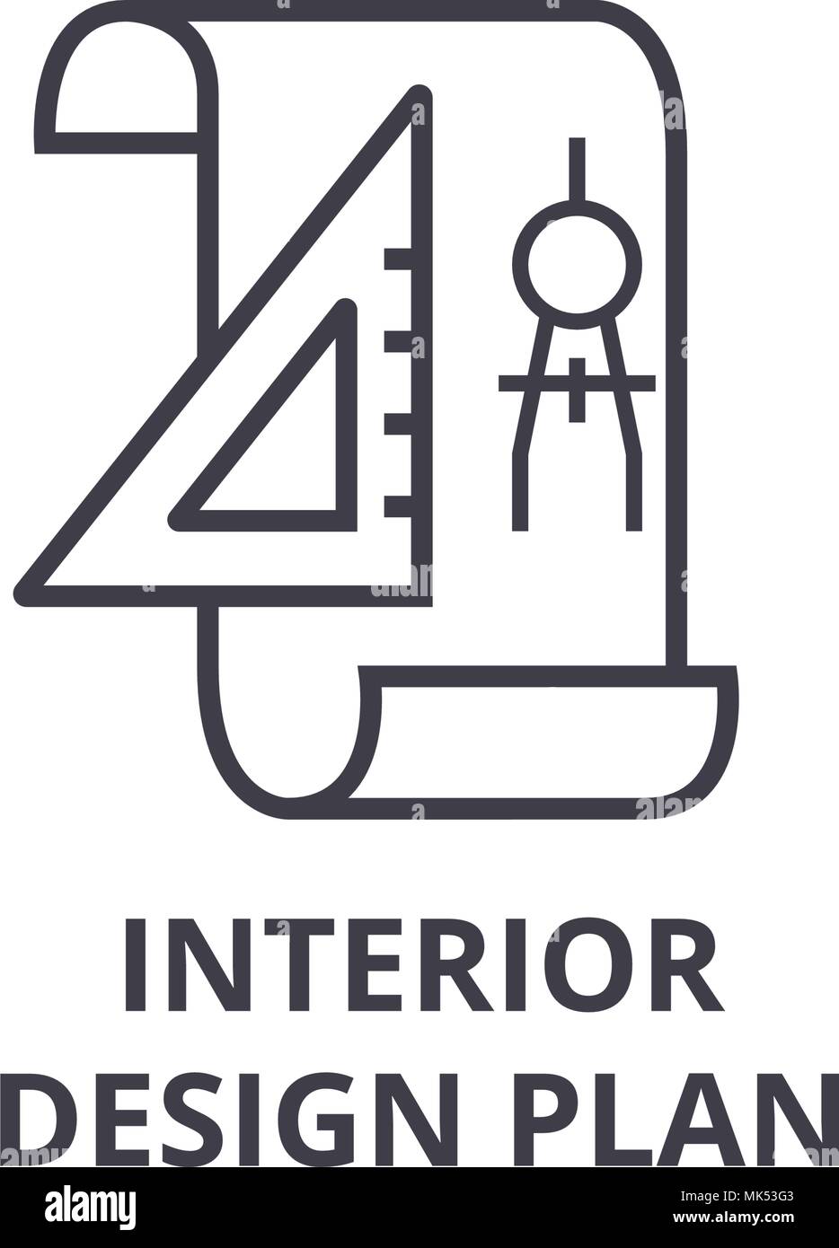 Interior Design Plan Vektor Symbol Leitung Zeichen