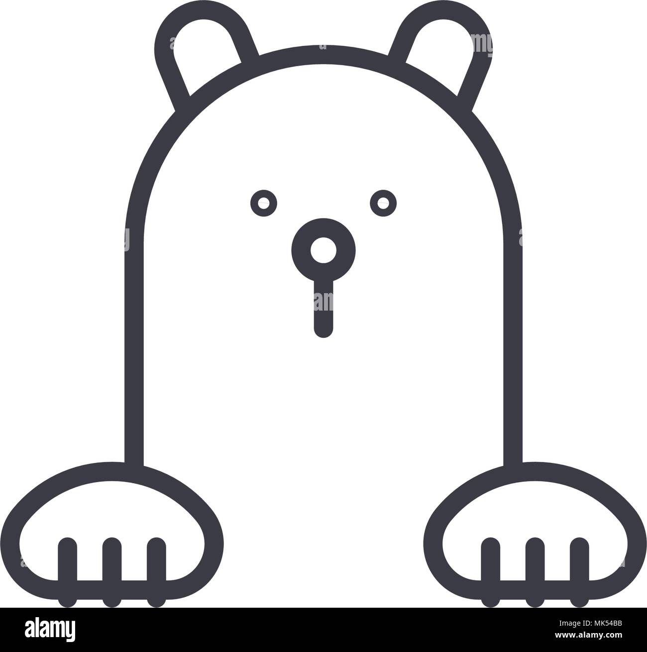 Polar bear Vektor Symbol Leitung, Zeichen, Abbildung auf Hintergrund, editierbare Anschläge Stock Vektor