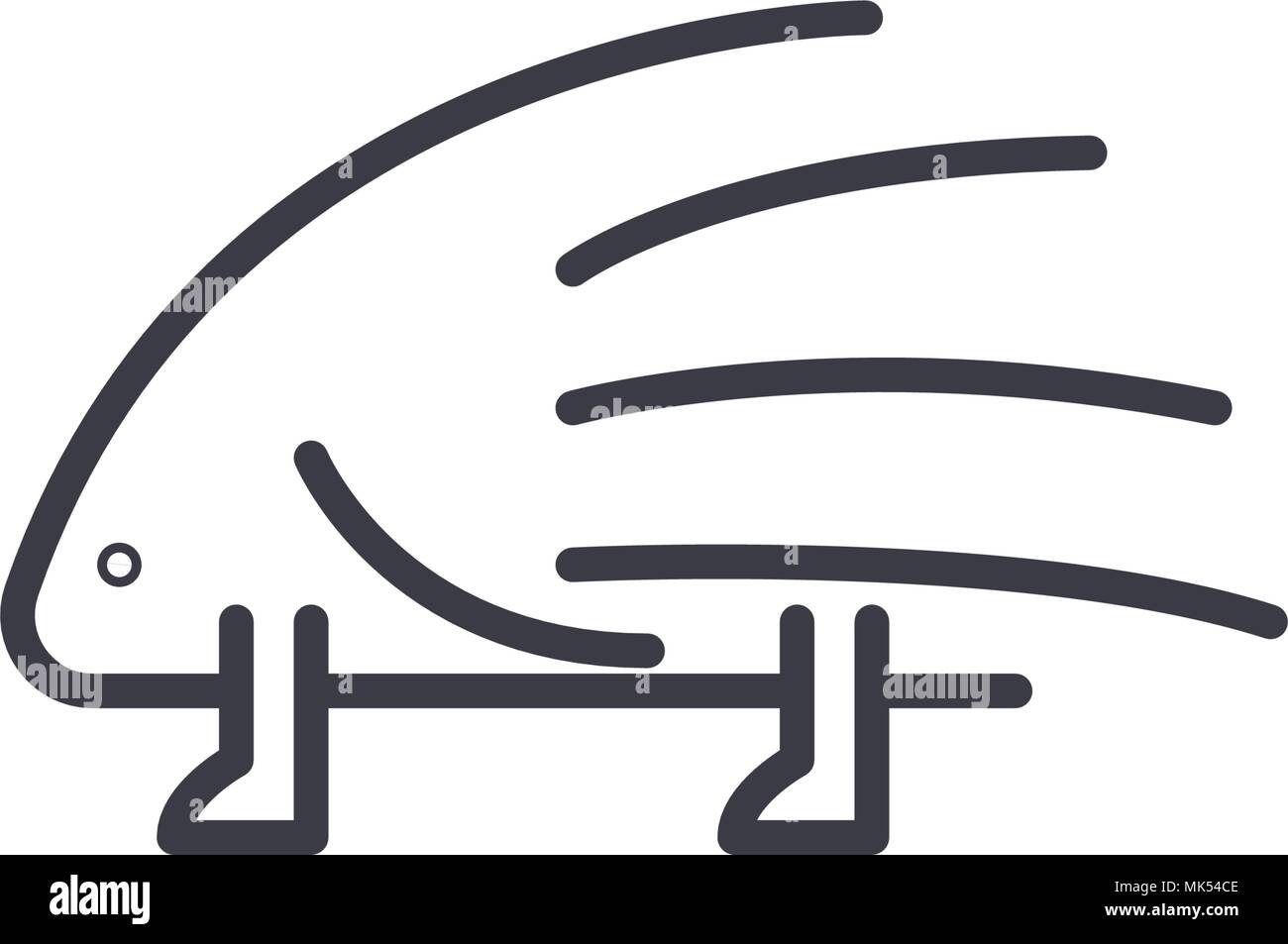 Krümmungsanalyse mit Stacheln Krümmungsanalyse mit Stacheln vektor Symbol Leitung, Zeichen, Abbildung auf Hintergrund, editierbare Anschläge Stock Vektor