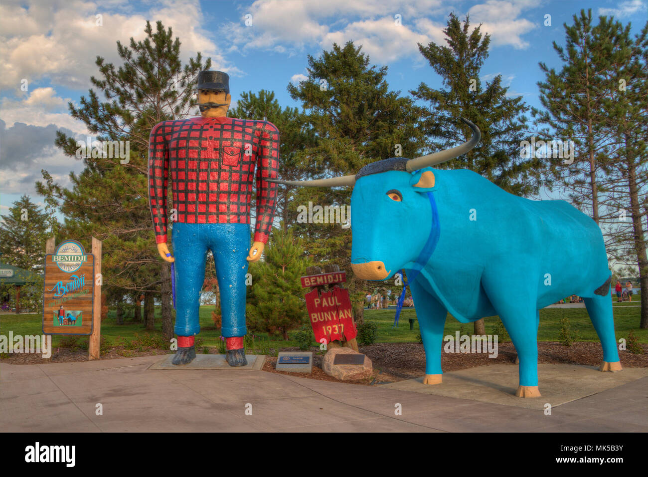 Bemidji ist eine kleine Stadt am Lake Bemidji im nördlichen Minnesota Stockfoto