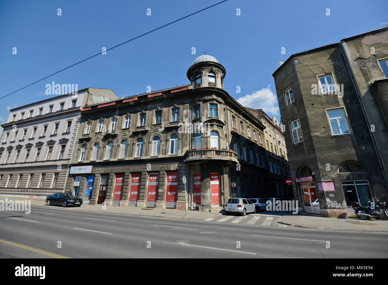 Obala Kulina Bana, Sarajevo, Bosnien Stockfoto