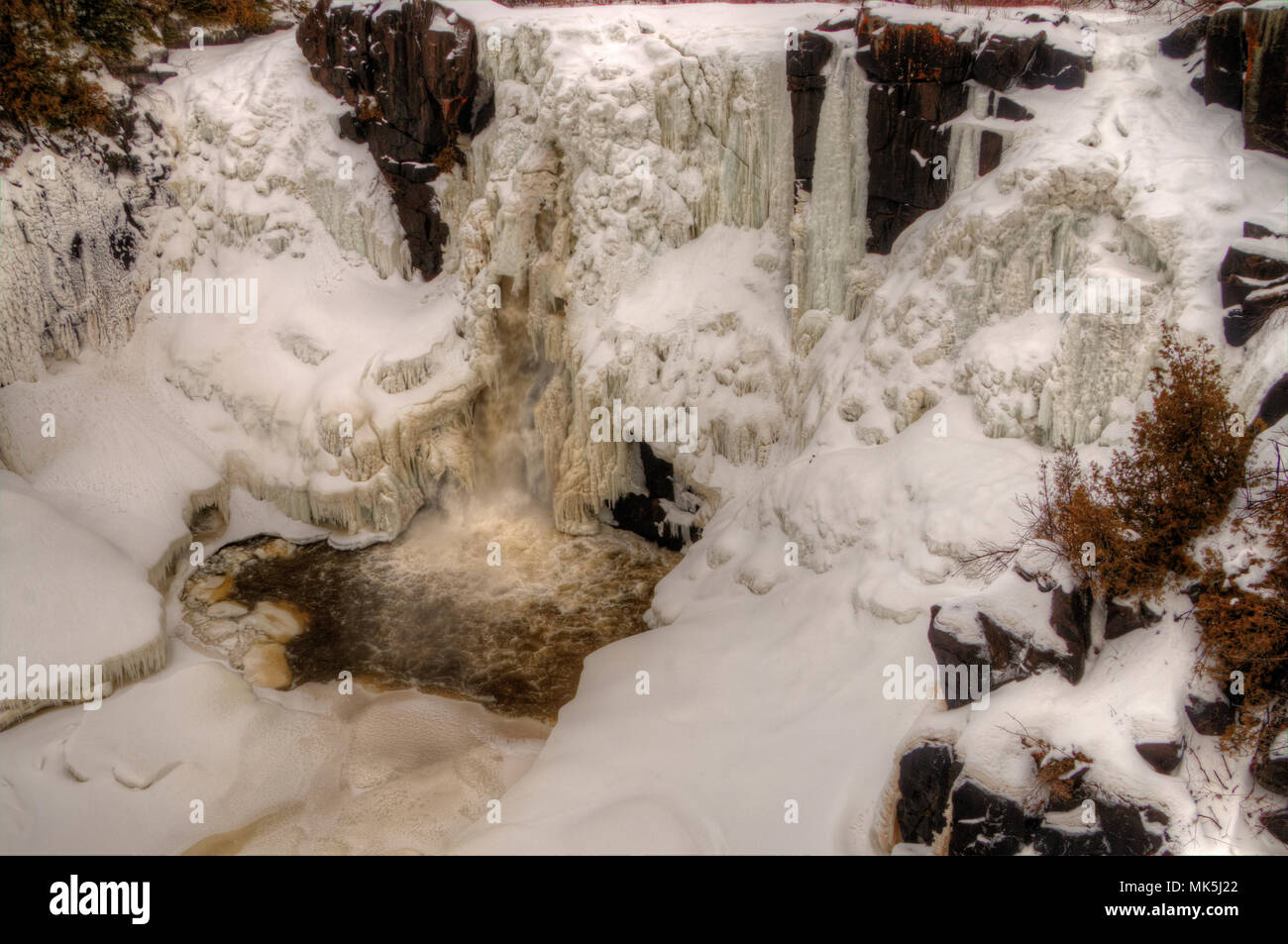 Winter in Pigeon River Provincial Park im nördlichen Ontario von Thunder Bay Stockfoto