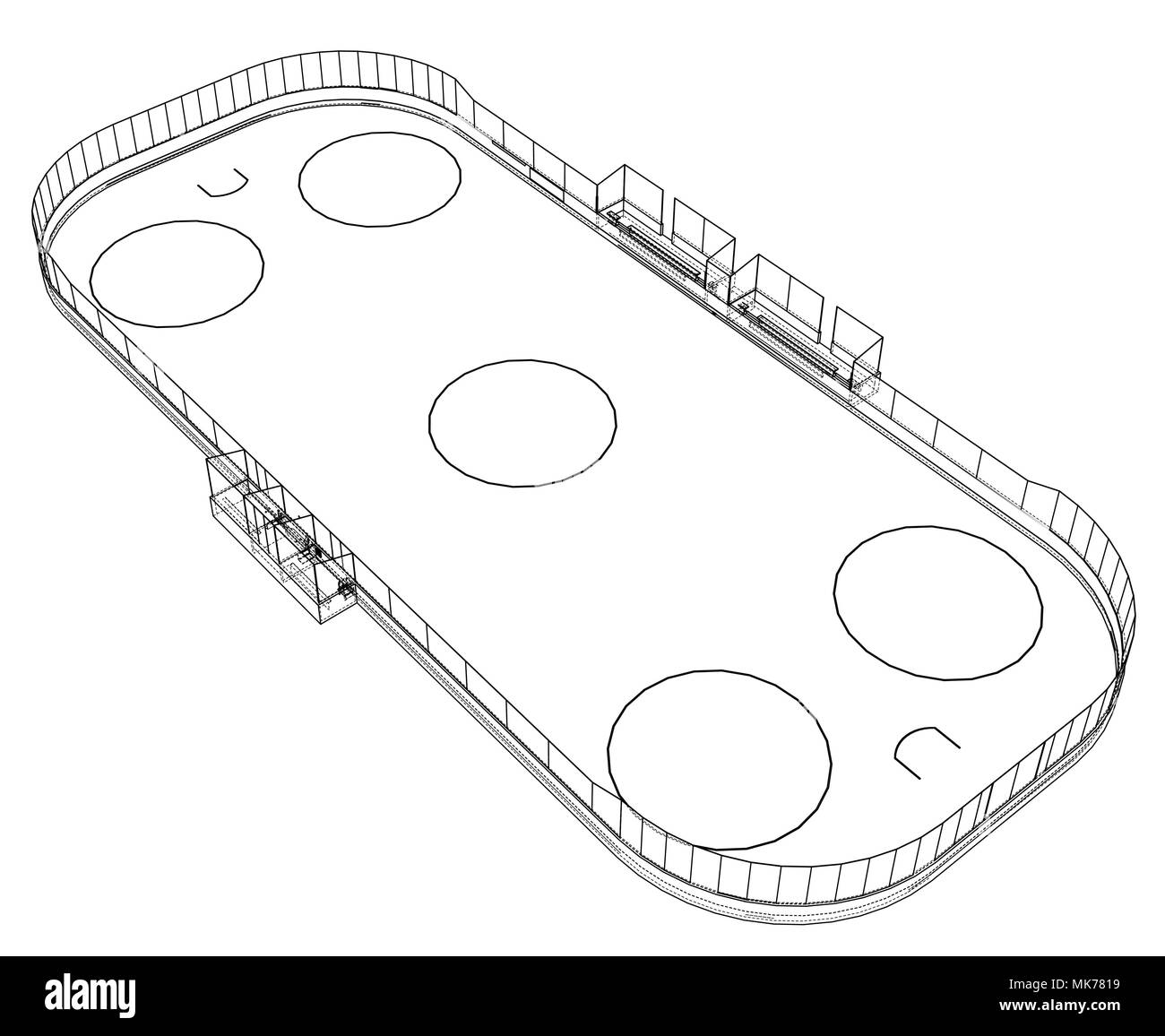Eishockey Area Outline. Vektor Stock Vektor