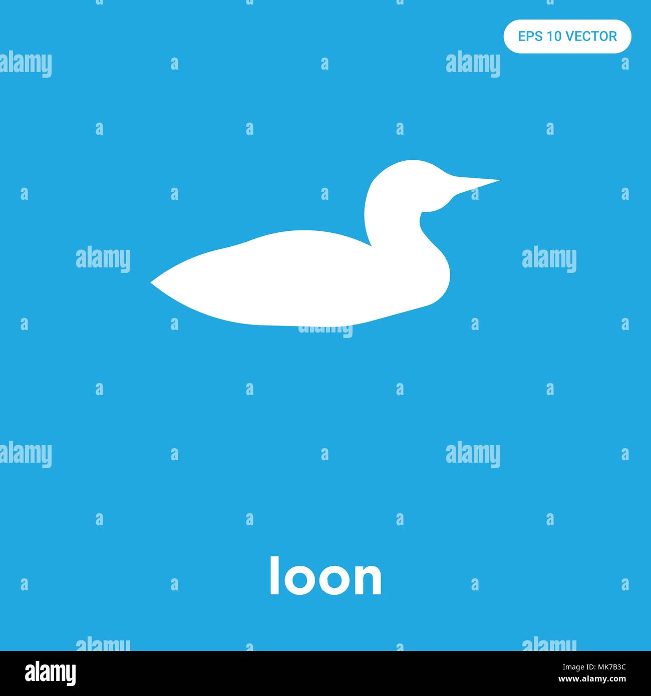 Loon vektor Symbol auf blauem Hintergrund, Zeichen und Symbol isoliert Stock Vektor