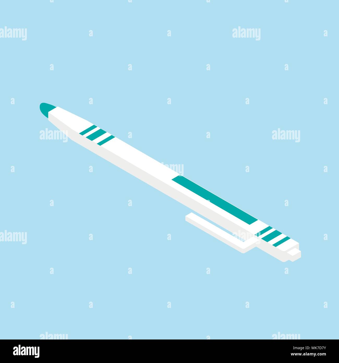 Isometrische 3d-school Supplies, Pen. Vektor zurück zu Hintergrund Schule mit Schreibwaren. Büro Zubehör. Stock Vektor