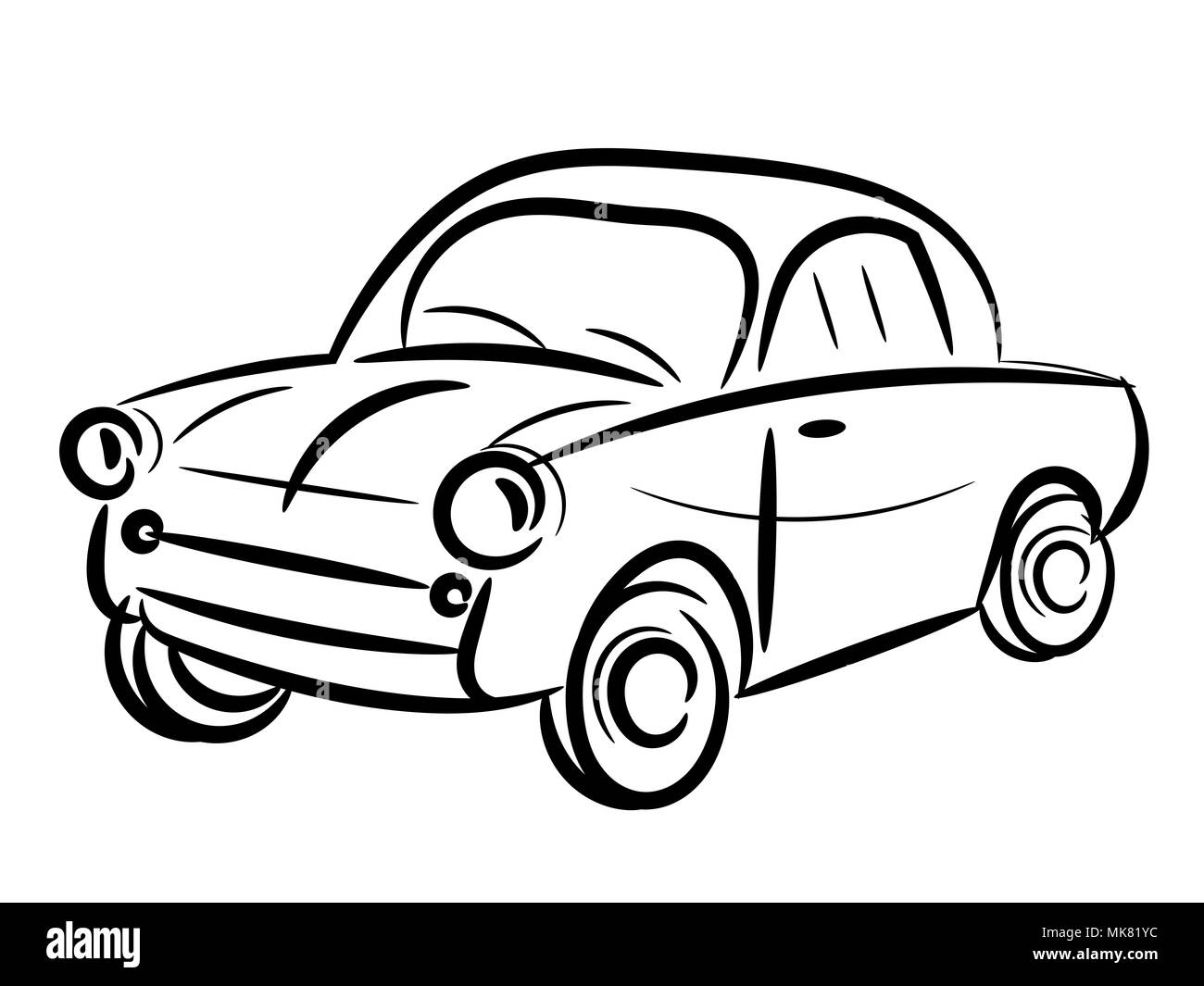 Oldtimer stilisierte auf Weiß isoliert Stockfoto