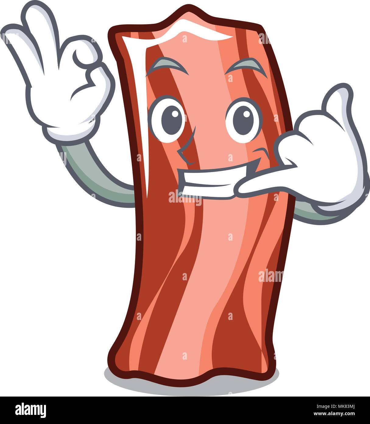 Rufen Sie mich an Rippen Maskottchen Cartoon Stil Stock Vektor