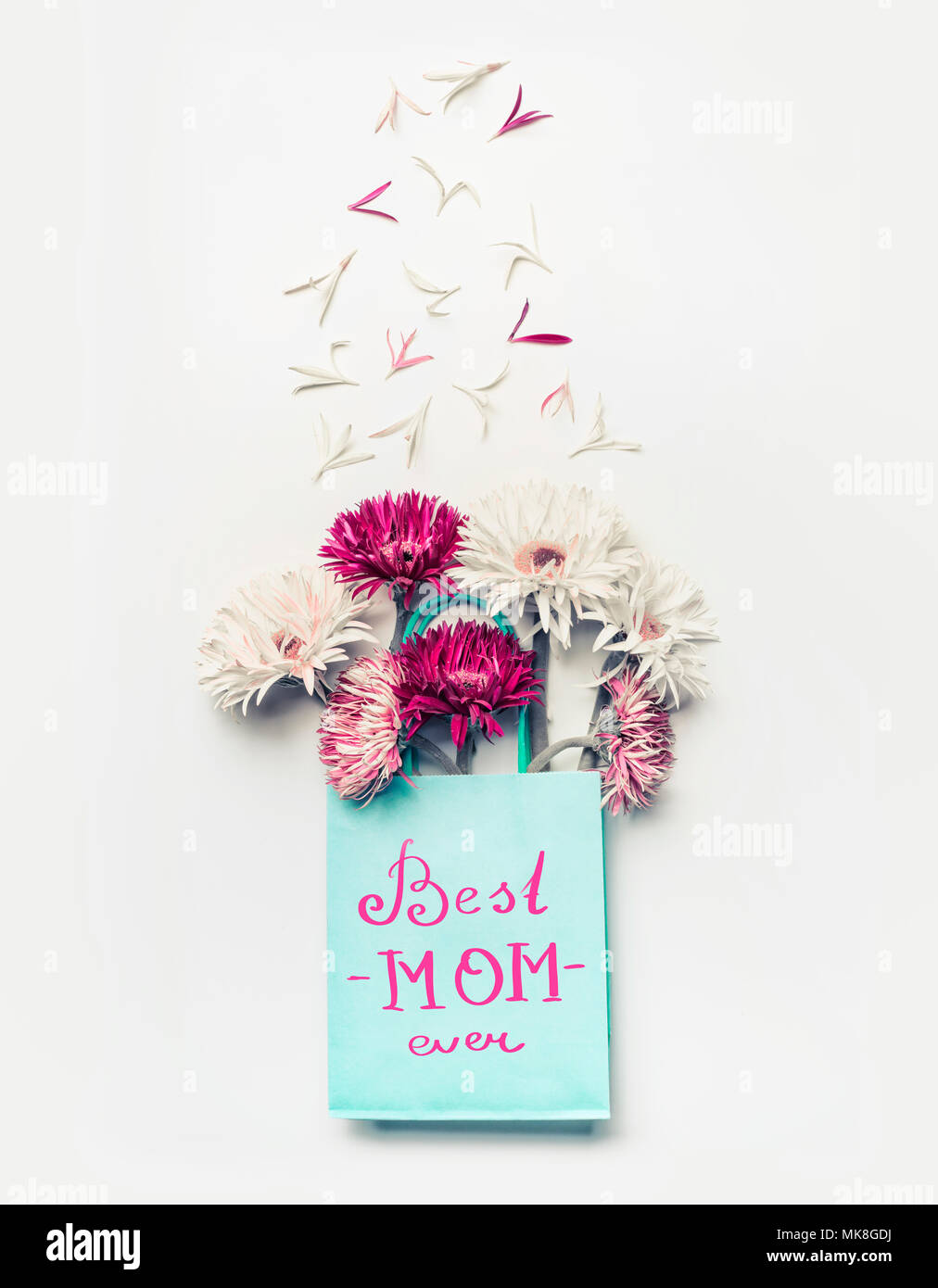 Beste Mama Immer Muttertag Grusskarte Frische Blumen In Blauem