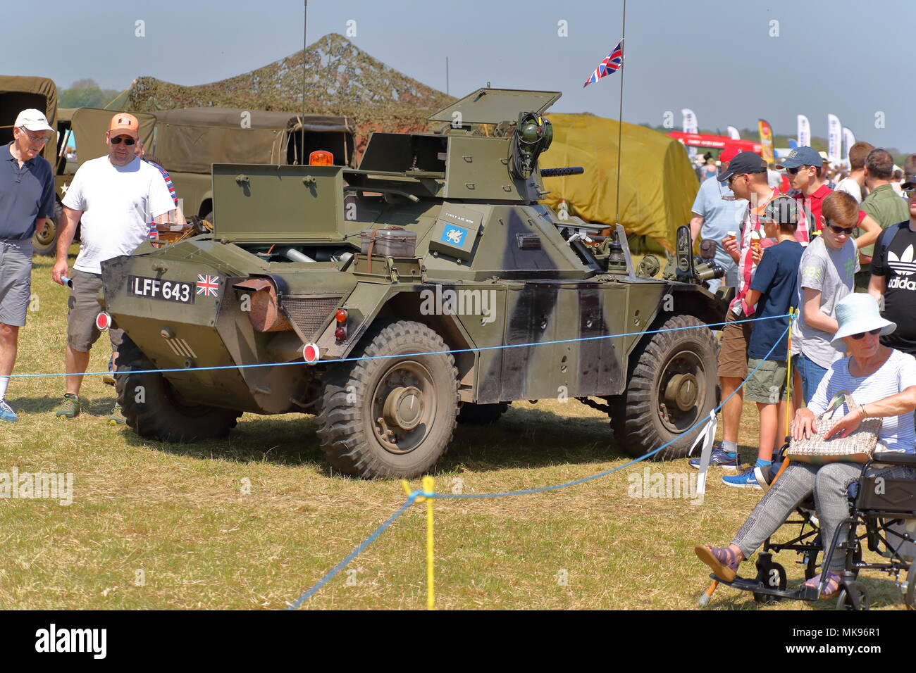 Britischen Daimler Ferret militärische Scout Auto an der Abingdon Air & Land zeigen Stockfoto