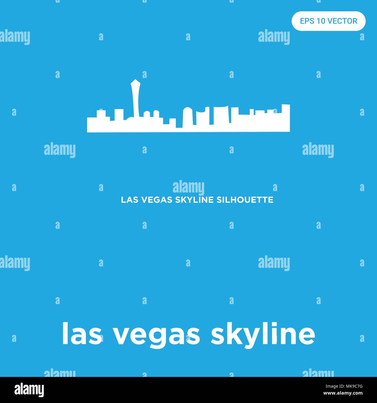 Skyline von Las Vegas vektor Symbol auf blauem Hintergrund, Zeichen und Symbol isoliert Stock Vektor