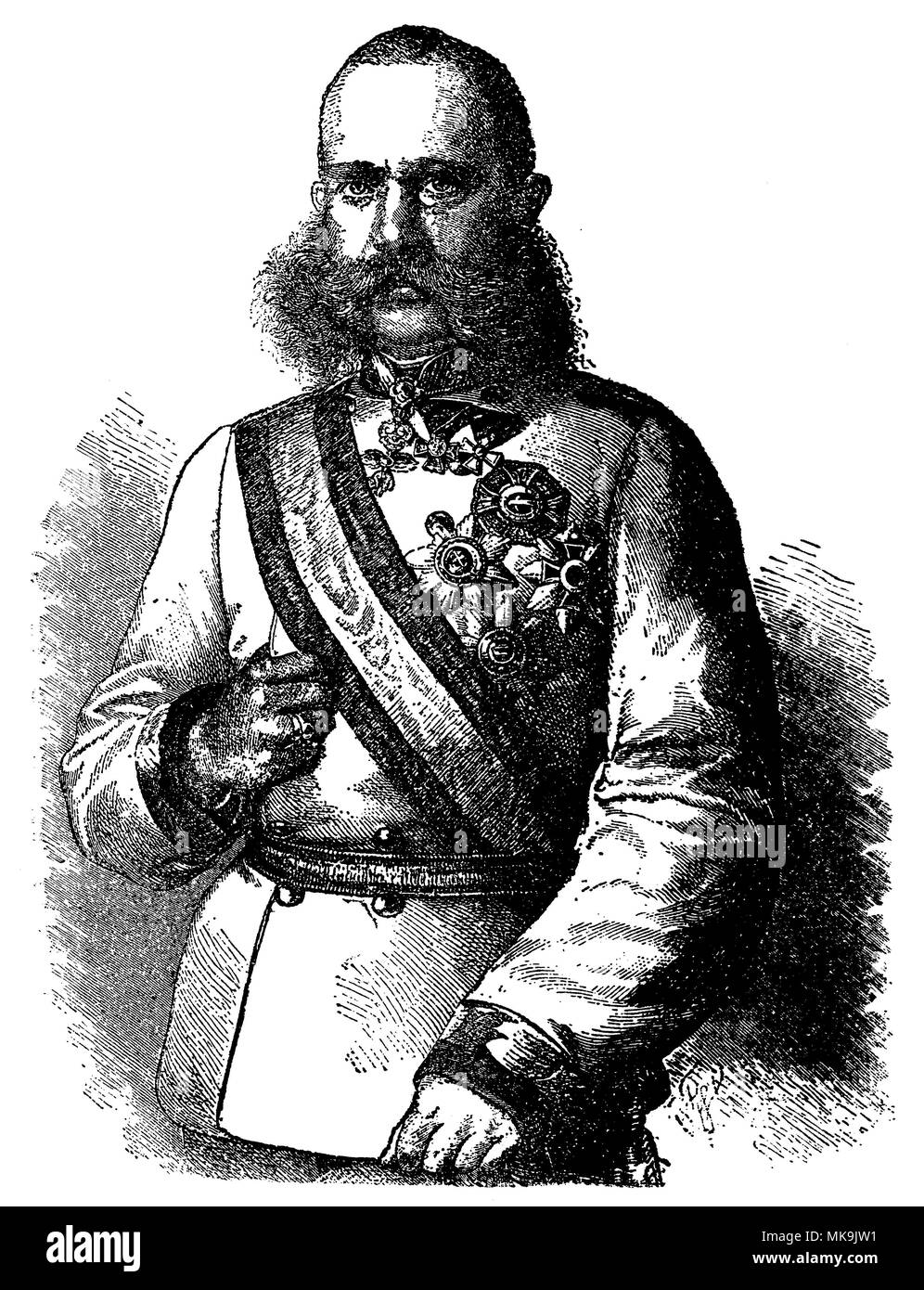 Kaiser Franz Joseph von Österreich - Ungarn; Kaiser Franz Joseph von Österreich-Ungarn, 1889 Stockfoto